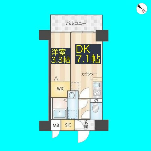 S-RESIDENCE神宮西駅前ascent(アセント)の間取り