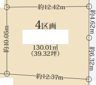 柏原市田辺　売土地の土地図|４号地