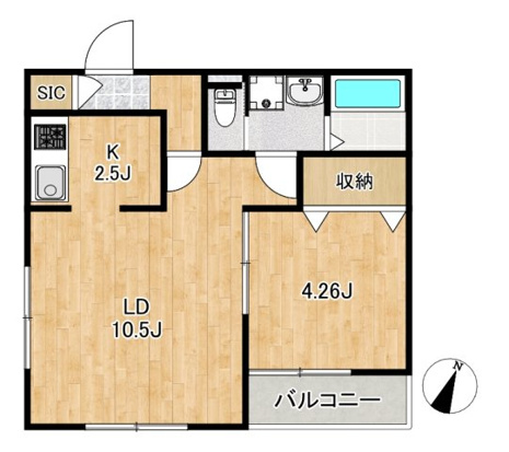 所沢市宮本町1丁目アパートの間取り