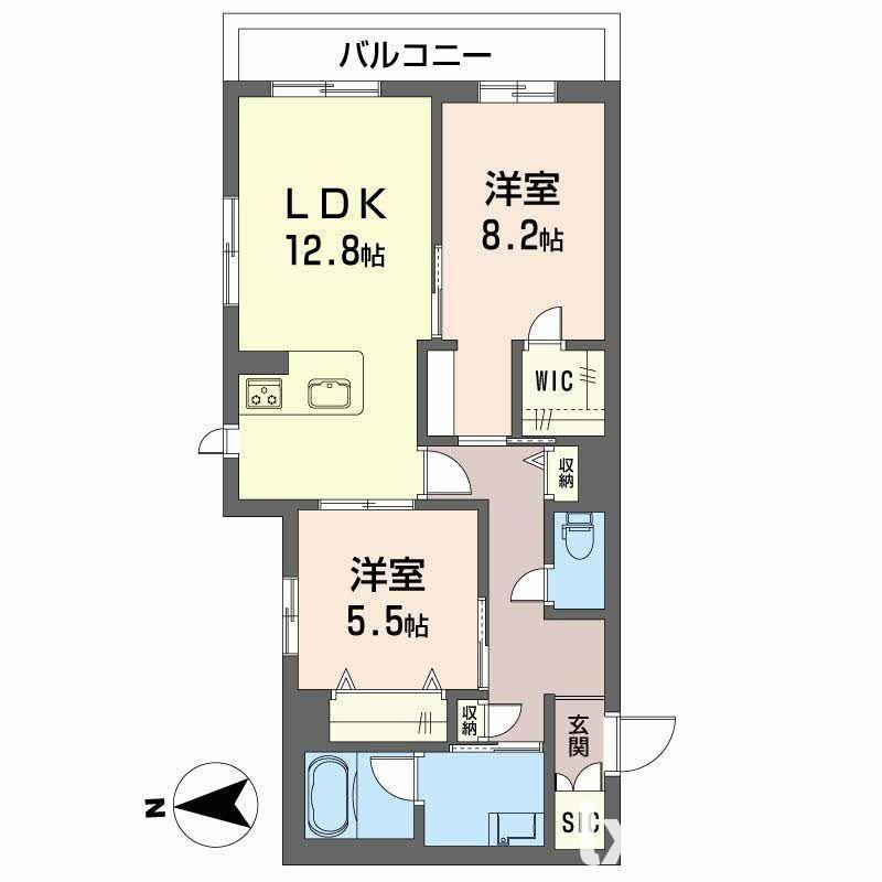 メゾン　ド　ルミエールの間取り