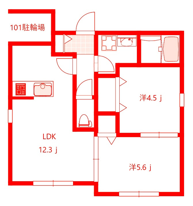 横浜市西区戸部町２丁目のアパートの間取り