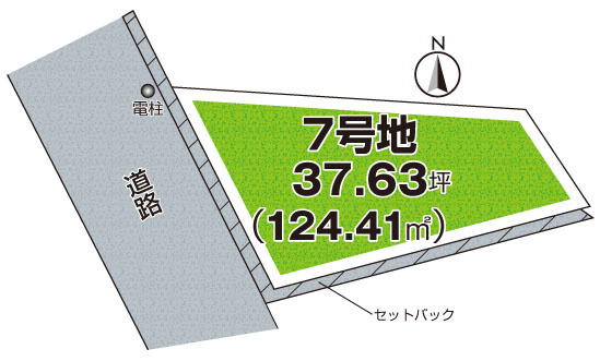 柏原市田辺　売土地の区画図|７号地