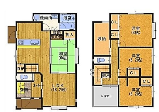 駐車2台　R8年8月リフォ予定　二見町西二見駅前３丁目　中古戸建の間取り