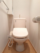 落ち着いた色調のトイレです
