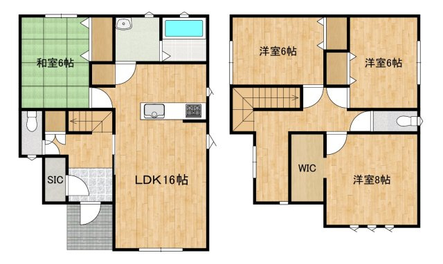 八戸市白銀町堀ノ外Bの間取り
