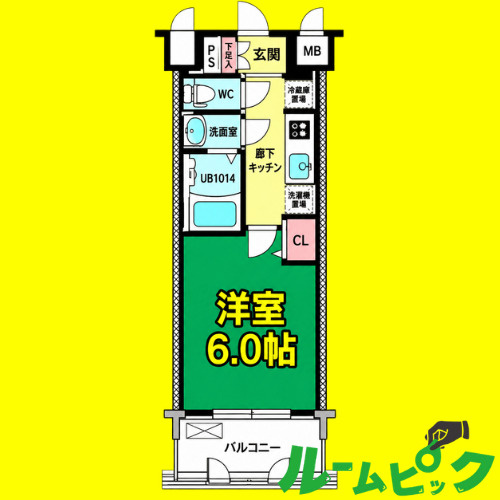 ディアレイシャス名古屋浄心Ⅱ　名古屋市賃貸　仲介手数料無料の間取り