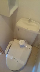 落ち着いた色調のトイレです