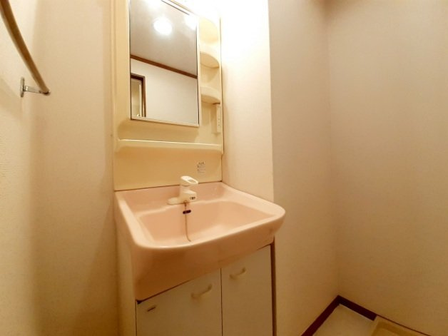 ゆったりとスペースのある洗面所