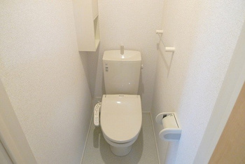 落ち着いた色調のトイレです