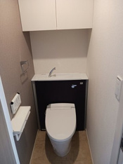 落ち着いた色調のトイレです