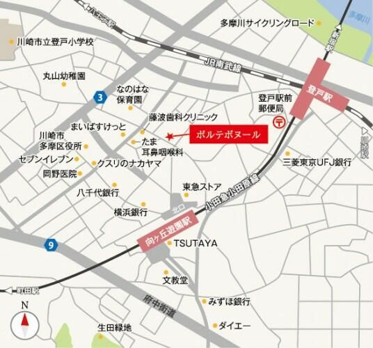 ポルテボヌールの地図