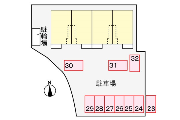 グランドソレイユ川内Ⅱの駐車場