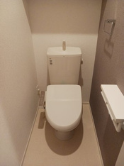 落ち着いた色調のトイレです
