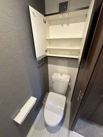 落ち着いた色調のトイレです