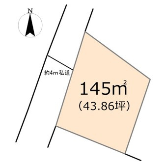 東松山大字毛塚　土地43坪の土地図