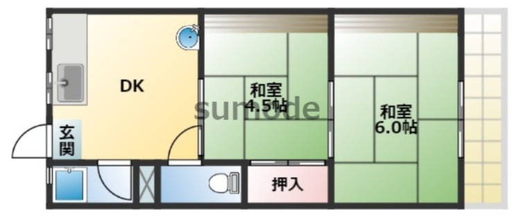 上中条ハイツの間取り
