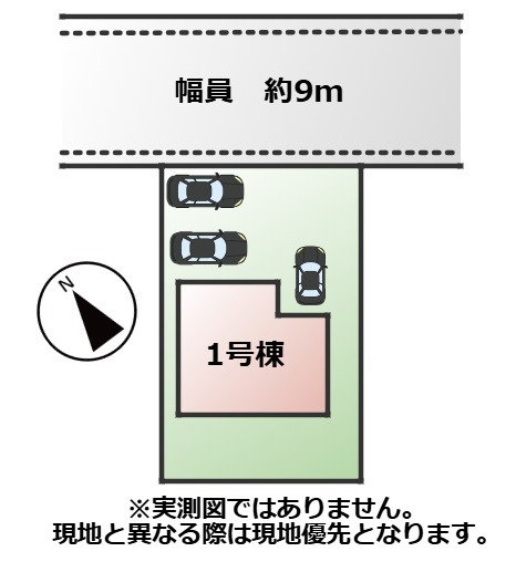壬生町壬生東小モデル　の区画図|敷地面積：203.26㎡　接道：北側約9ｍ(公道)