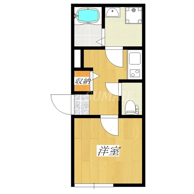 Ｐｒｅｆｅｒｒｅｄ　Ａｋａｂａｎｅの間取り|東向きの角部屋です