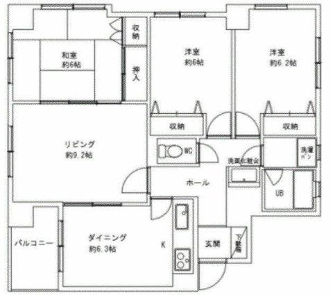 横浜コスタセイスの間取り