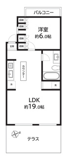 【間取り】 | 渋谷区恵比寿西1丁目 代官山ローヤルコーポ 1階 | 2010年に室内フルリフォーム　１LDK