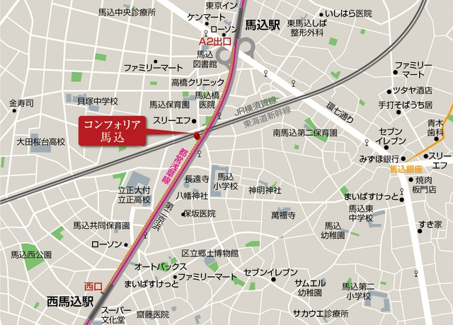 【地図】コンフォリア馬込