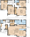 【間取り】 | 敷地面積195.18㎡・建物面積105.99㎡・4LDK・全居室収納付