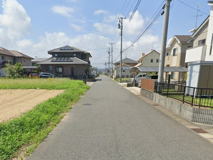 【新築戸建】　いわき市泉滝尻2丁目1期　長期優良住宅　の前面道路含む現地写真|北側6ｍ公道