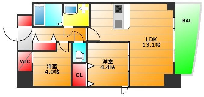 セレニテフラン難波の間取り|現状有姿