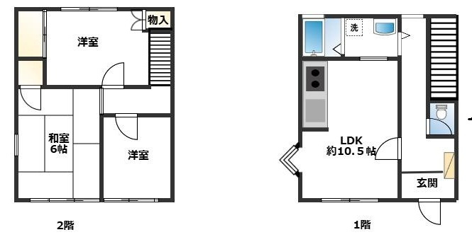 メゾネット鷲ノ木C棟の間取り
