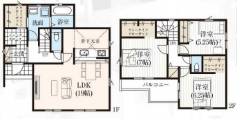 鴻巣市下忍東南角地の間取り