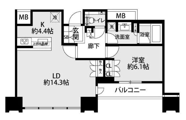 ザ・ファインタワー大手前の間取り