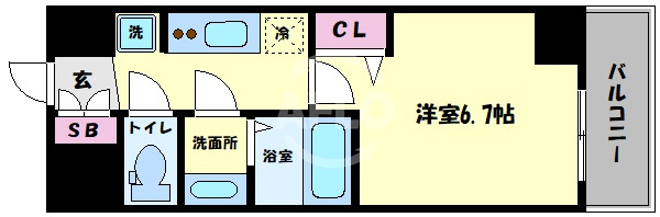 プレサンス谷町九丁目ディセオの間取り|プレサンス谷町九丁目ディセオ　間取り