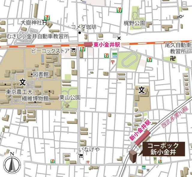 コーボック新小金井の地図