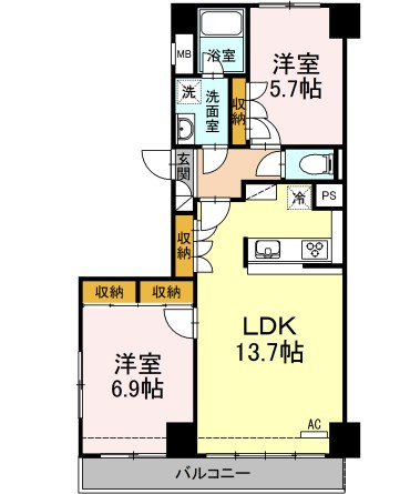 ハイフラットワンの間取り