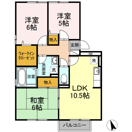 クレッシェンド今村の間取り