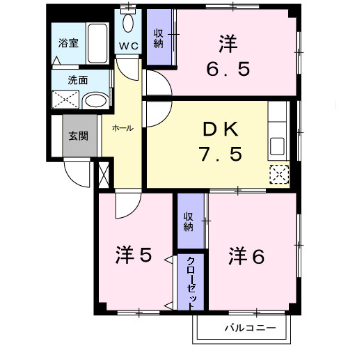 サンフィールド常盤の間取り