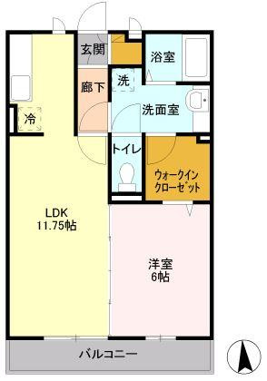シャルマンⅡの間取り|ウォークインクローゼット有♪