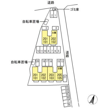 エスポワールメゾン B棟の区画図