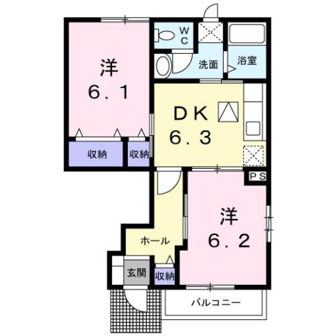 カメリアＢの間取り
