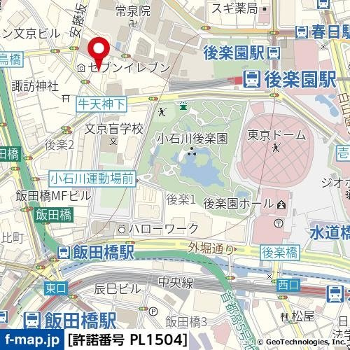 Apartment小石川後楽園の地図