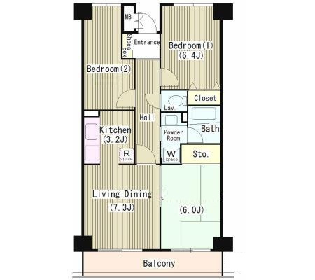田園調布スカイライトマンションの間取り|間取りです。