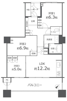 【間取り】 | アスタプラザウェスト | リフォーム完了♪すぐにお住まいいただけます♪3LDK♪72.28平米♪