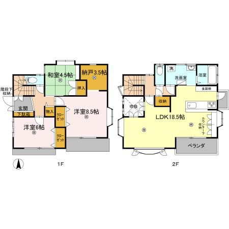 中秦泉寺 戸建の間取り