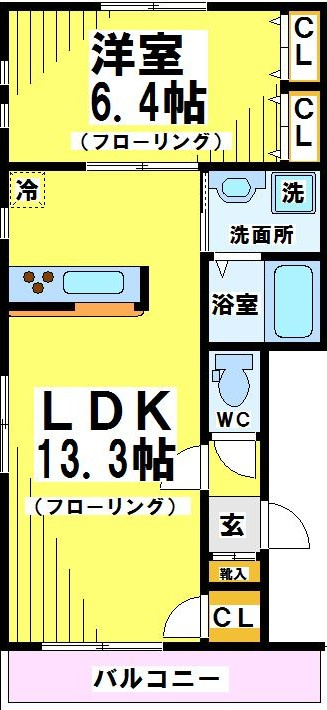 府中市美好町１丁目のアパートの間取り