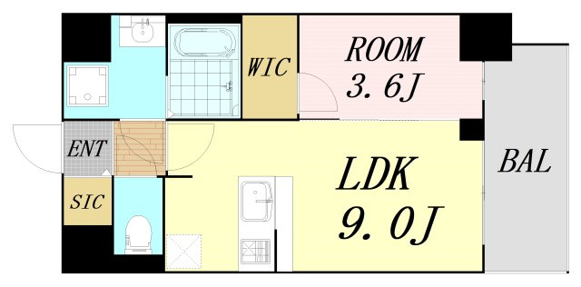 S-RESIDENCE阿波座chiaroの間取り