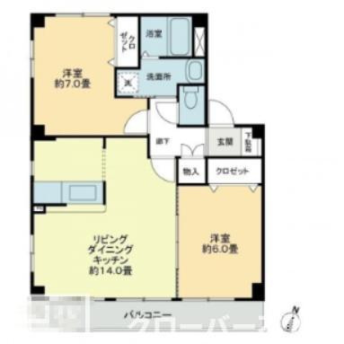 フォブール世俵Ｂの間取り|間取図