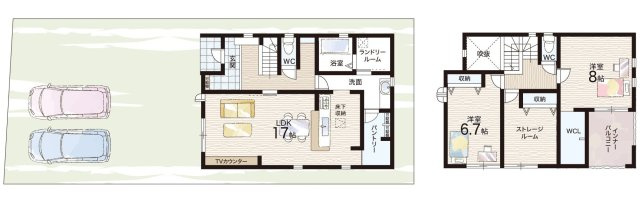 ●御所市東辻　第6期　新築一戸建ての間取り|2号地