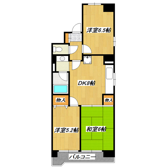第六石井ビルの間取り|角部屋なので２面採光！