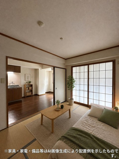 【寝室】 | コンコード川端 | 南東向き和室6帖☆バルコニーに繋がるお部屋です！赤ちゃんのごろごろやハイハイはやっぱり和室がよかったりします♪