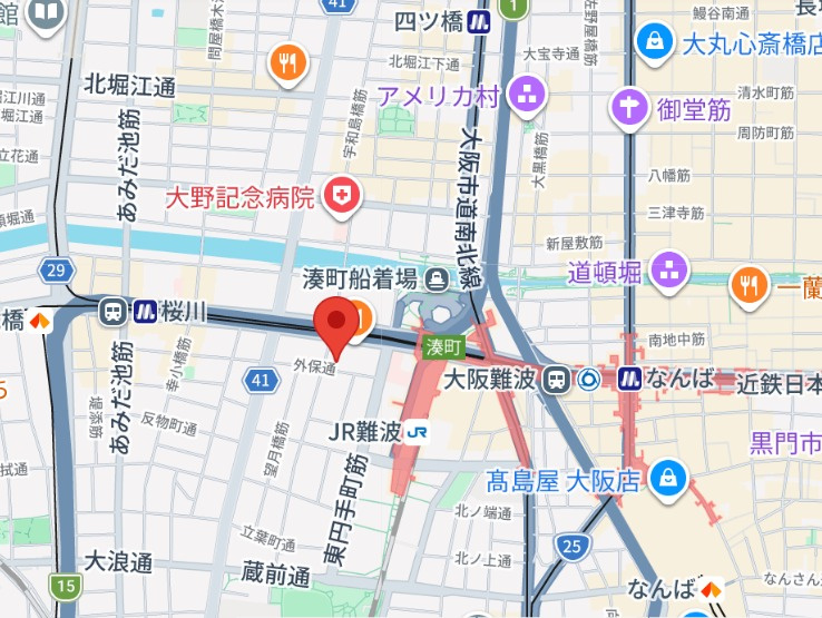 セレニテ難波グランデシュッドの地図